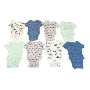 Cloud Island Baby One Piece Lot of 8 Newborn Dinosaur Prints New Without Tags